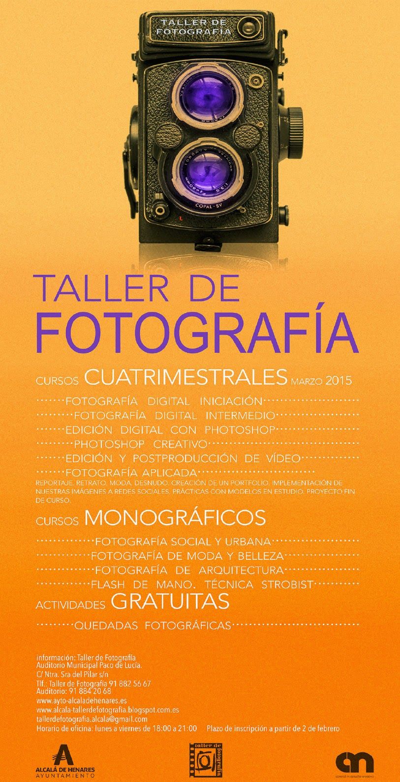 Cursos Y Formaciön Para El Empleo Nuevos Cursos Del Taller De Fotografía Taller De Fotografia Fotografia De Modas Fotografias Digitales