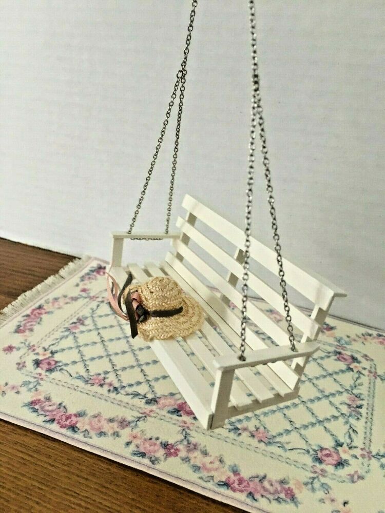 FAIRY GARDEN VICTORIAN WHITE SWING DOLLHOUSE