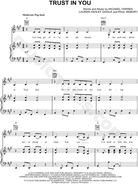 print and download trust in you sheet music by lauren daigle sheet mighty to save piano sheet music
