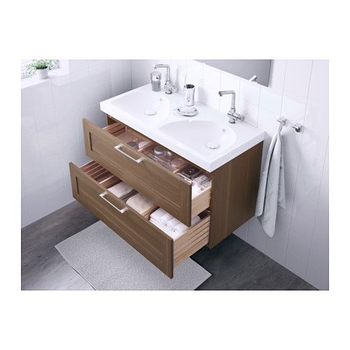 GODMORGON EDEBOVIKEN Meuble lavabo 2tir - motif noyer - IKEA - ikea meuble salle de bain godmorgon GODMORGON EDEBOVIKEN Meuble lavabo 2tir - motif noyer - IKEA - ikea meuble salle de bain godmorgon