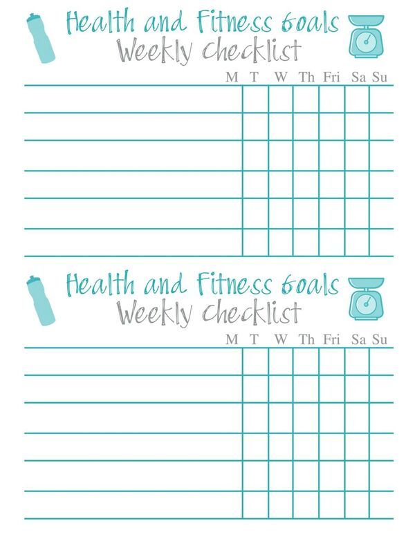 Free Printable Health and Fitness Goal Checklist Fitness planner Free Printable Health and Fitness Goal Checklist Fitness planner