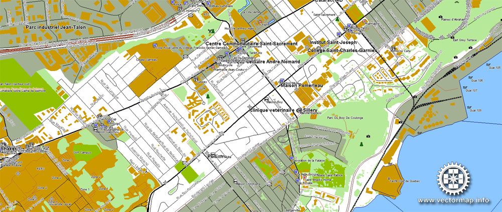 quebec city map canada dwg dxf shape files in 1 archive v410 full editable