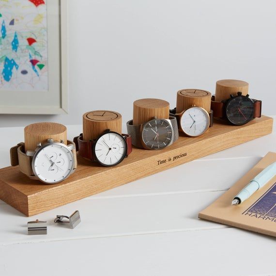 Watch Stand for Five Watches / Watch Storage / Gifts for him / Personalised Gift for Dad / Watch Holder / Watch gift for him / Anniversary