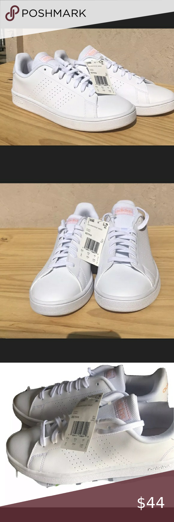 Adidas Advantage Base White Pink Ee7512 Authentic Adidas Advantage Pink Fashion Adidas Women