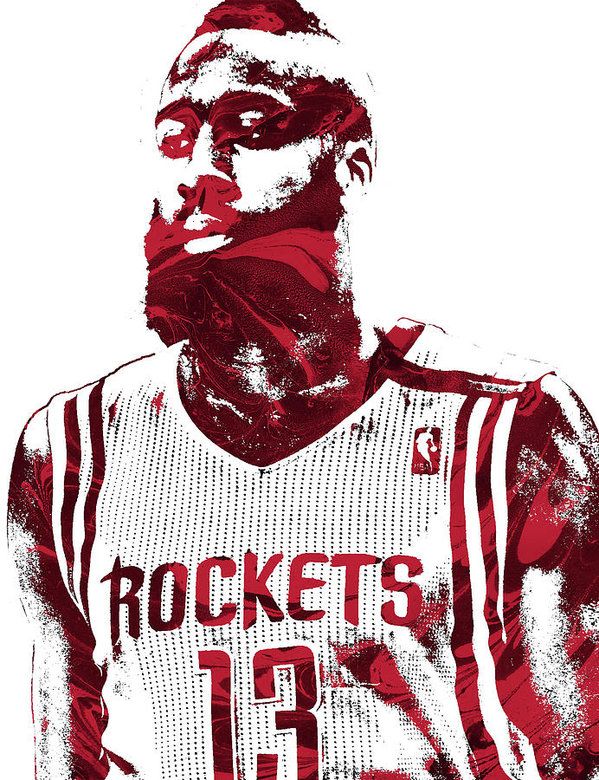 James Harden #3 Houston Rockets Painting Canvas Print Art Home Decor Wall