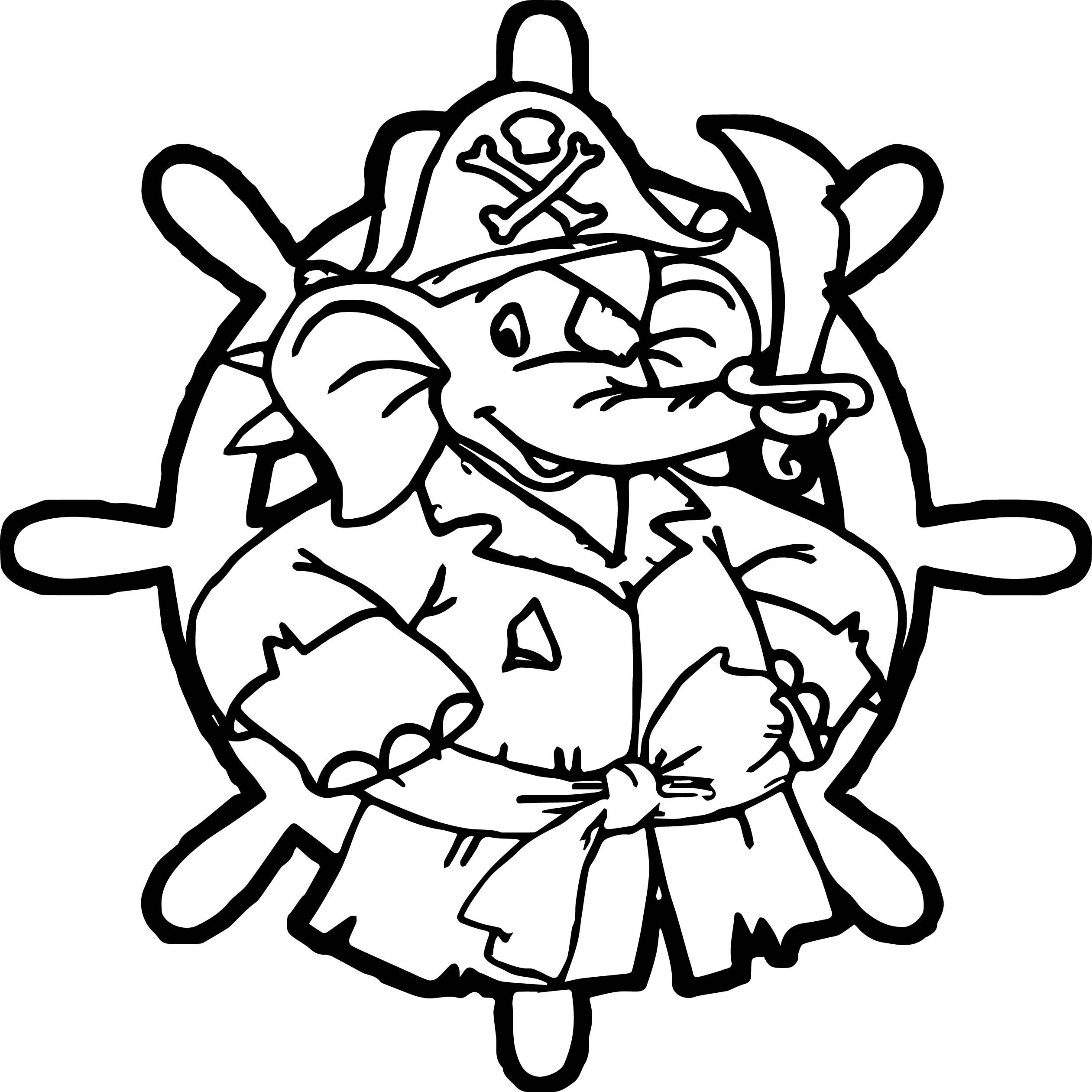Download awesome Pirate Elephant In Circle Coloring Page | Coloring ...