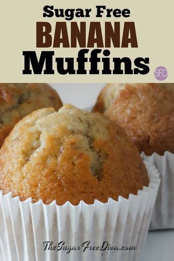 Sugar Free Banana Muffins #easy #sugarfree #muffins #breakfast #recipe #banana #yummy #food #sugarfreedesserts