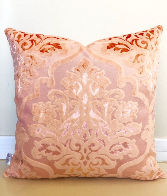 Salmon Velvet Pillow Cover Salmon Salmon Velvet Pillow Cover Peach Pillow