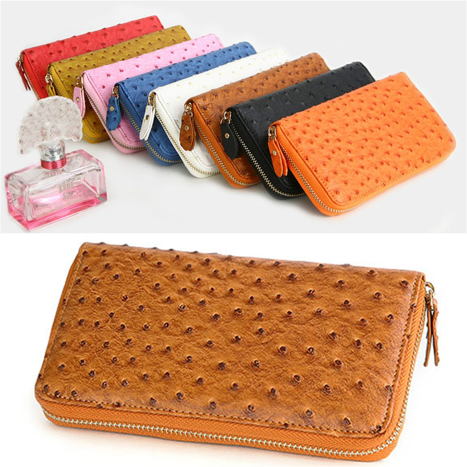 Ostrich Vegan Leather Coin Purse