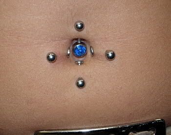 Cobalt Blue Triangle Crystals Belly Button Navel Ring Body Jewelry Piercing