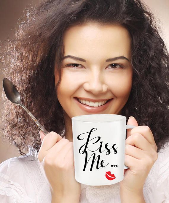 Kiss Me Mug Lips Mug Valentine Day Gift Valentine Mug Love Coffee