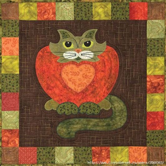 STRAWPURRY Helene Knott Story Quilts Applique Garden Patch Cats Pattern