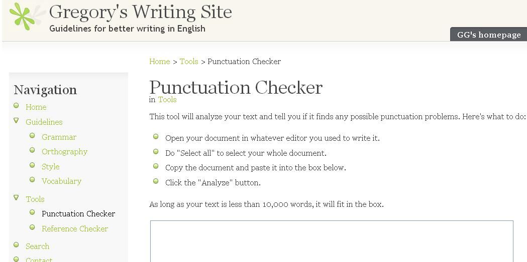 Punctuation Checker Writing sites, Cool writing, Punctuation