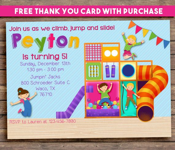 Indoor Playground Party Invitation Jungle Gym Or Boy Digital Indoor Playground Party Invitation Jungle By Dreamjarinvitations