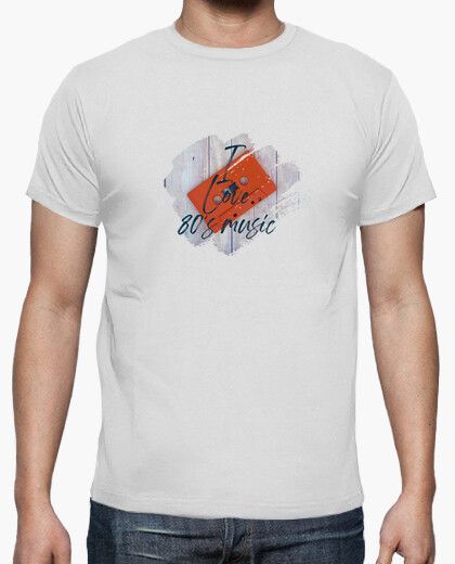 Camiseta con una cinta y el texto I Loeve 80´s Music Camiseta con una cinta y el texto I Loeve 80´s Music