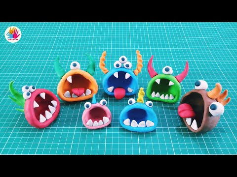 (2) DIY Monster with clay. Funny monsters with play doh. Polymer clay tutorial for kids. Clay art craft. - YouTube Clay Crafts For Kids, Clay Crafts Air Dry, Kids Clay, Diy Clay Crafts, Air Dry Clay Ideas For Kids, Clay Projects For Kids, Air Dry Clay Projects, Polymer Clay Projects, Clay Monsters