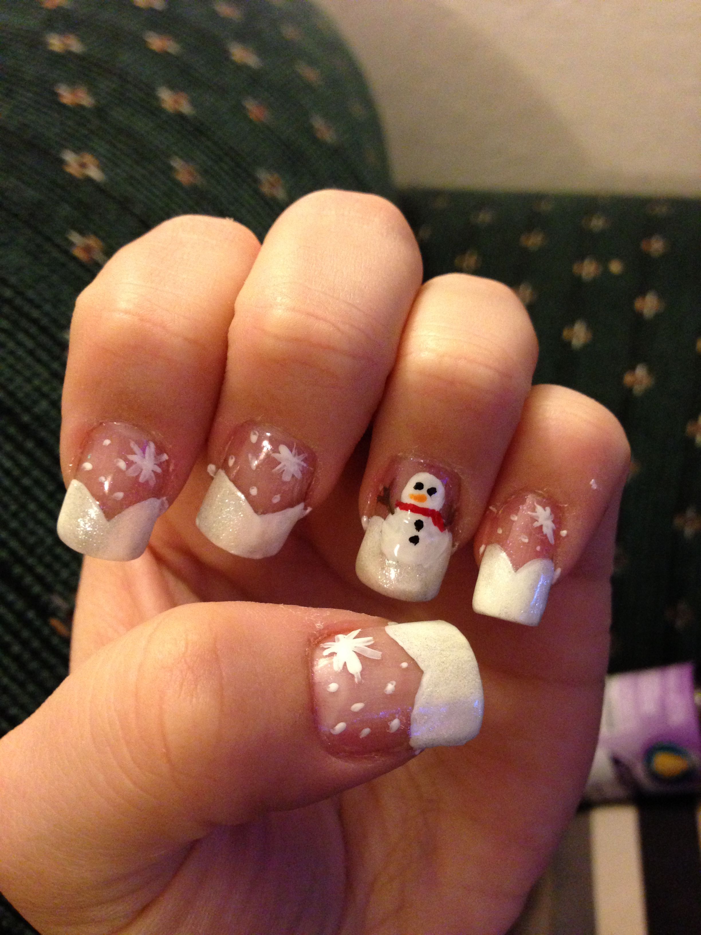 Christmas Nails Snowman Snowman Nails, Winter nails, My nails