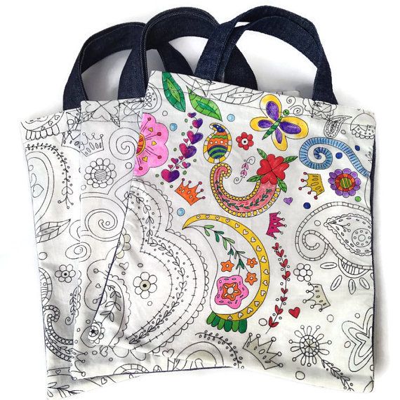 Colour Me In Bag Children S Doodle Colouring Design Your