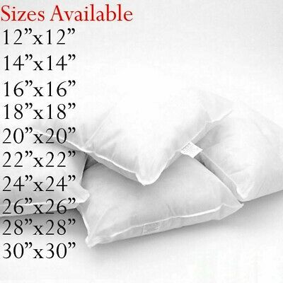 HOLLOW FIBER CUSHION PAD VARIOUS SIZES White Please note: upon receipt, you will need to plumb/shake the cushion to return back to their normal shape as they are sent vacuum packed Purchase 2 or more than 2 packs in cheaper Price We are the manufacturers of Cushion Inners and we are using 100% Virgin Hollowfibre We recommend you to buy one size larger then needed if you want a fluffy look Measurement is taken when cushion/inner is FLAT Measurements are taken from corner to corner. Buy NOW Cushions For Sale, Throw Cushions, Floor Cushions, Cushion Pads, Cushion Covers, Pillow Covers, Home Decor Color, Sponge Cleaning, Bolster Pillow