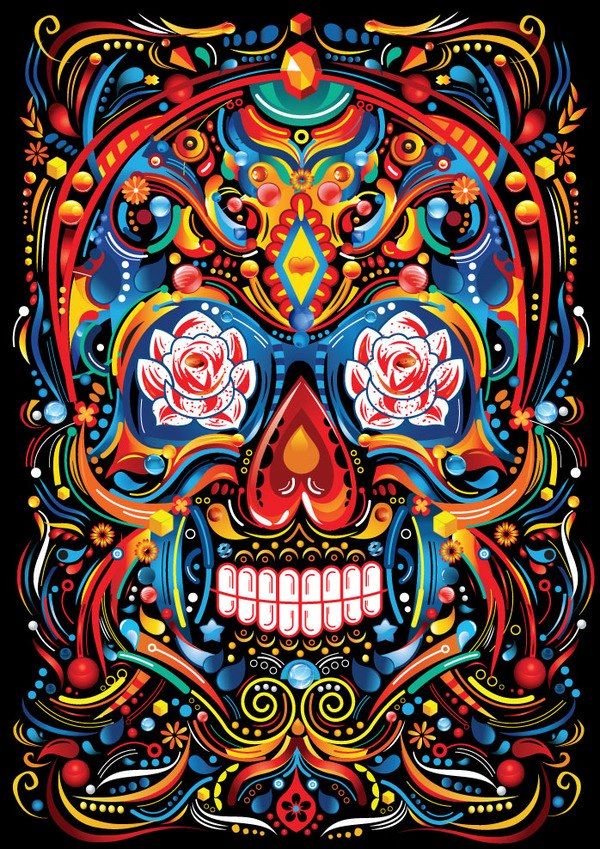 Spanish Skull Girl By Shulyak Brothers Calaveras Art Skull Art Creature Art