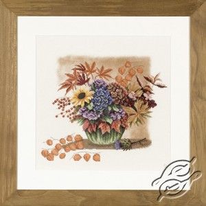 DIY Lanarte cross stitch kit "Wheelbarrow and Sunflowers" counted DIY Lanarte cross stitch kit "Wheelbarrow and Sunflowers" counted