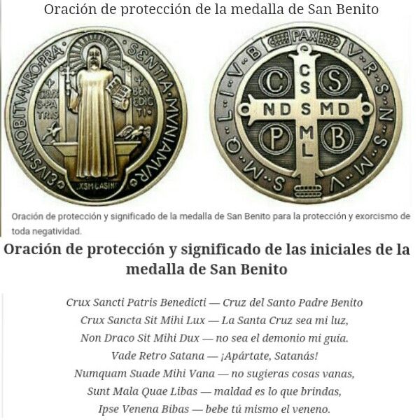 Oración De Protección Y Exorcismo De Toda Negatividad Medalla De San Benito Oración A San Benito Oraciones Cristianas Oraciones