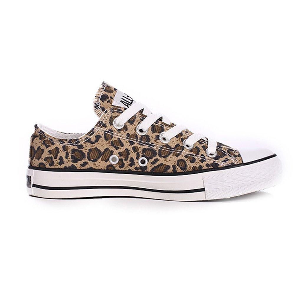 leopard print flat sneakers
