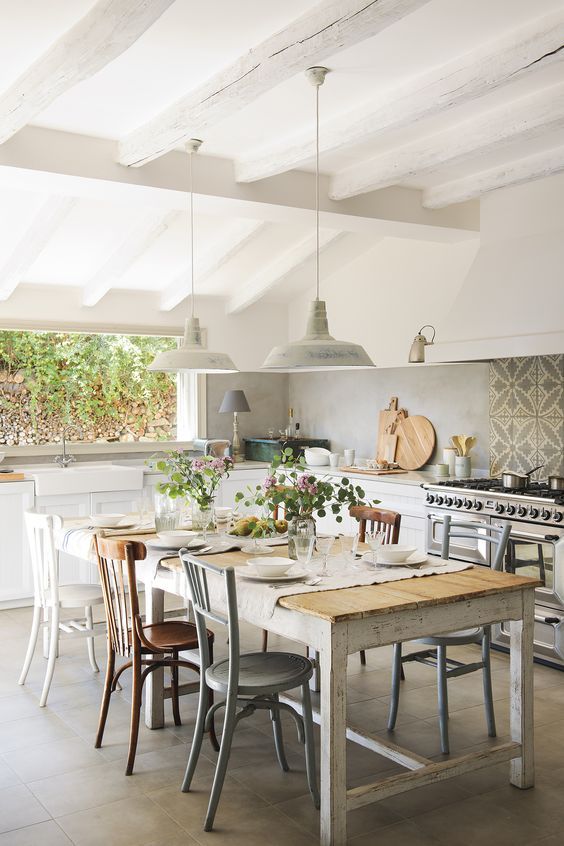 Modern Farmhouse Kitchens, Farmhouse Kitchen Decor, Home Decor Kitchen, Country Kitchen, Home Kitchens, Country House, Kitchen White, Country Style, Kitchen Ideas