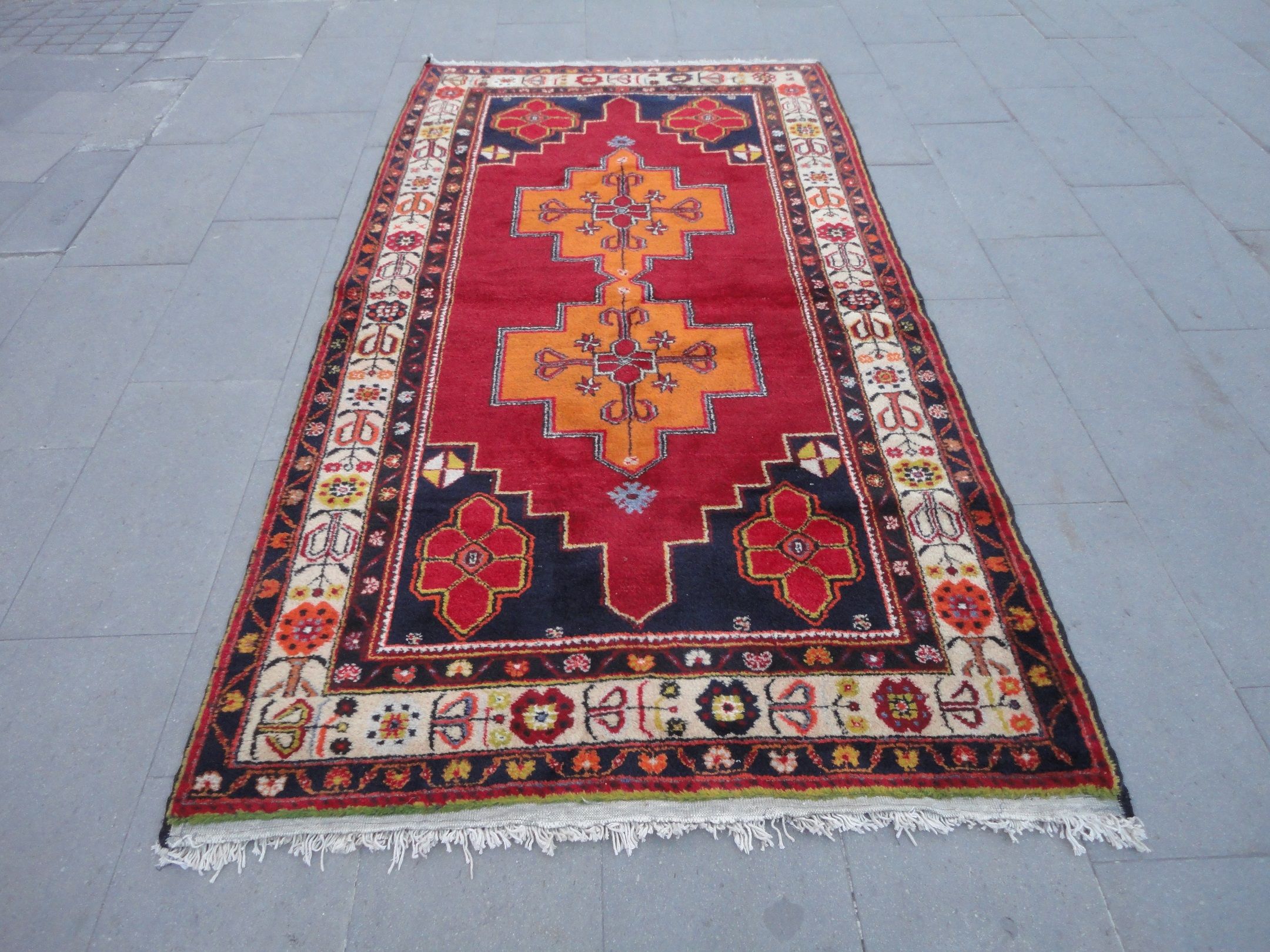 Turkish Orange Floral Rug Hand Woven Floor Carpet High Pile Red Rug Living Dining Room 8 X 4 1 Rugs On Carpet Rugs Rustic Rugs