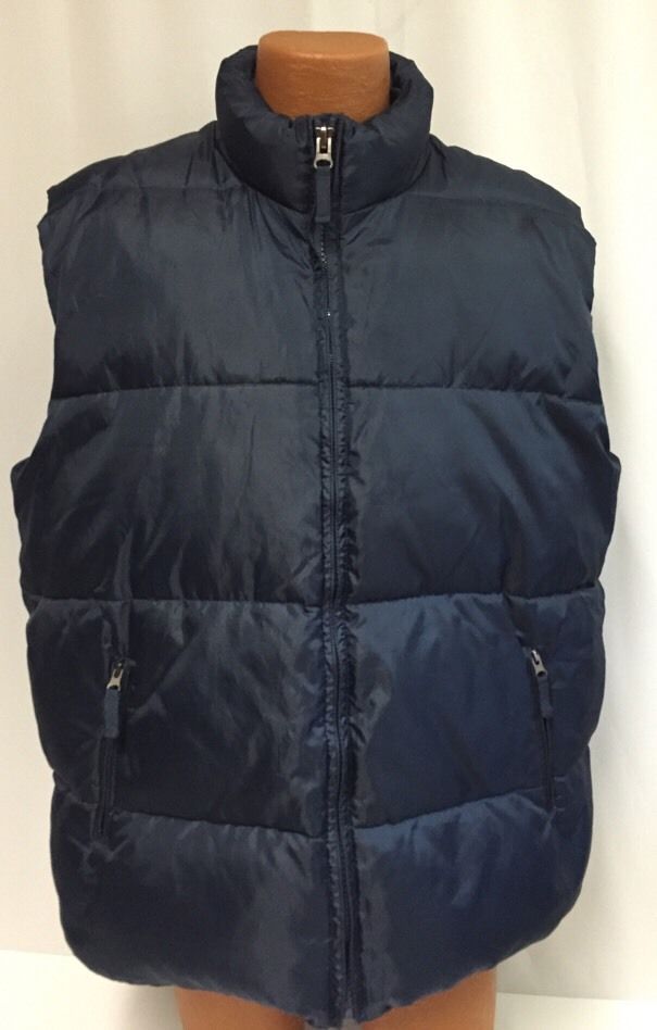 Steve & Barry's Double Down Puffer Vest XXL 2XL Mens Navy Jacket ...