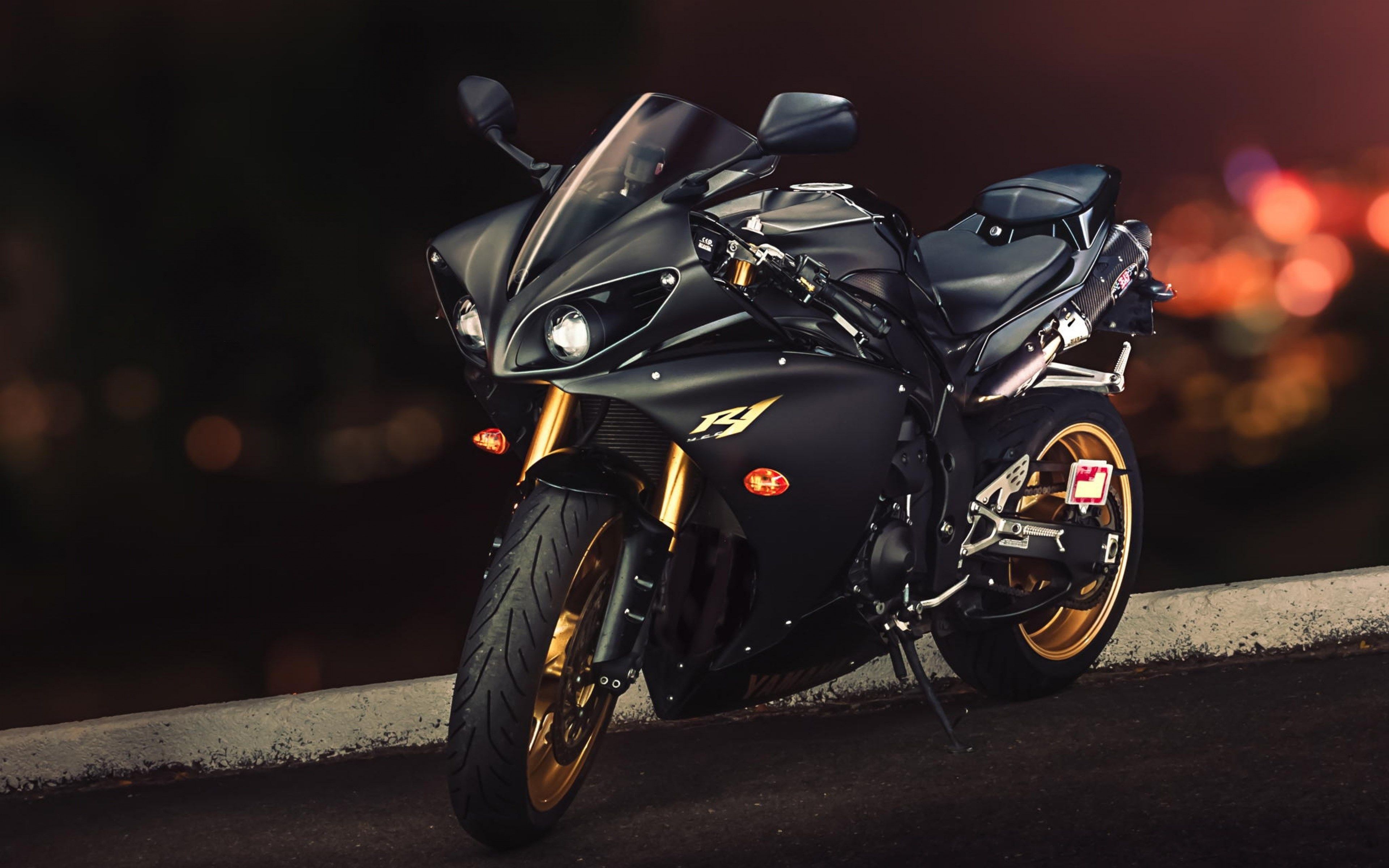 yamaha yzf r1 sport bike black gold wallpapers ololoshenka