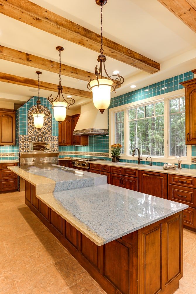Universal design features include twolevel island designed