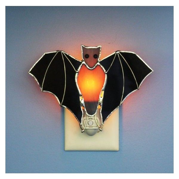 Stained Gl Black Bat Light Sensor Night Liked On Stained Gl Black Bat Light Sensor Night Liked On Polyvore Featuring Home Lighting Wall Lights Lamp