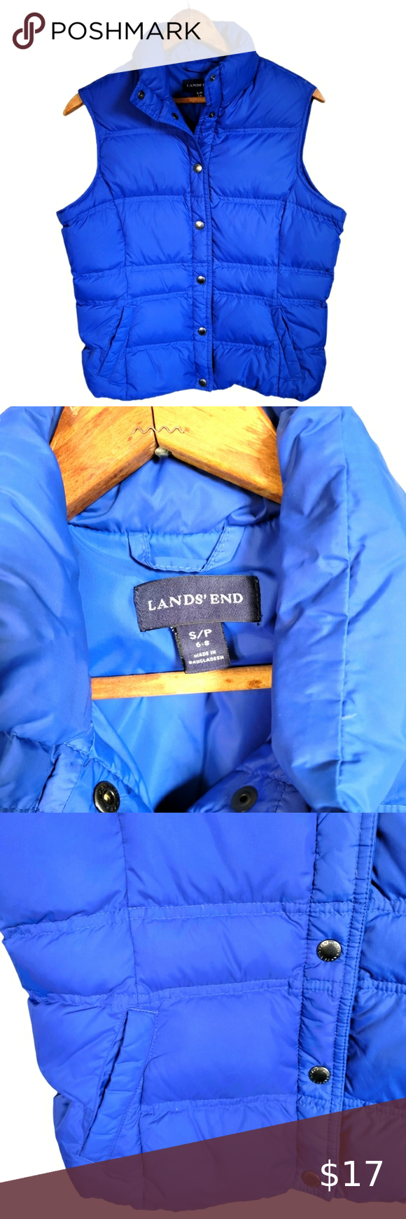 Lands End blue snap puffer vest, small/petite Puffer Vest, Plus Fashion, Fashion Tips, Fashion Trends, Lands End, Snaps, Blazers, Outfit Inspo, Trending