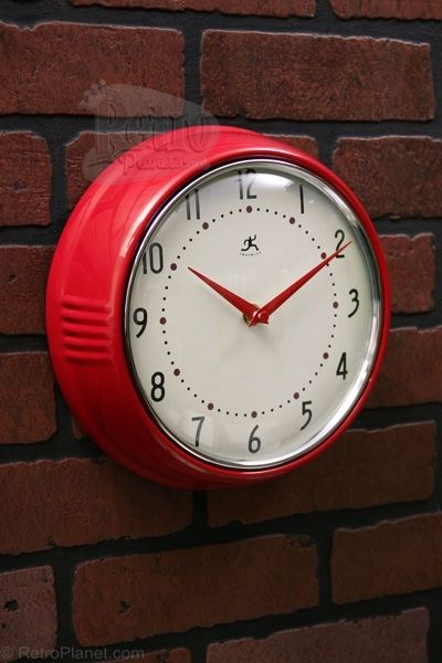 Red Wall Clock Retro Kitchen From Infinity Red Wall Clock Retro Kitchen From Infinity Retroplanet