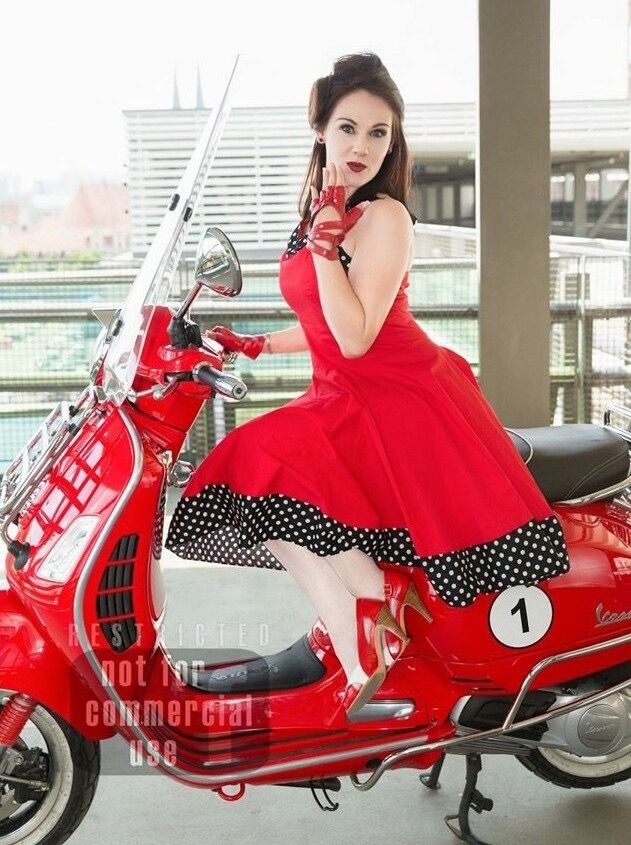 Pin by Goggles Paesano on vespa_women | Scooter girl, Red vespa, Vespa girl