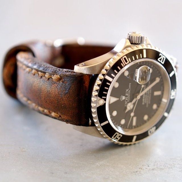 old rolex leather strap