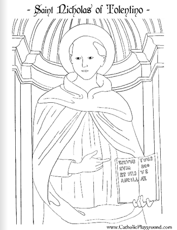 Download Saint Nicholas of Tolentino Catholic coloring page: Feast day is September 10th | Saint nicholas ...