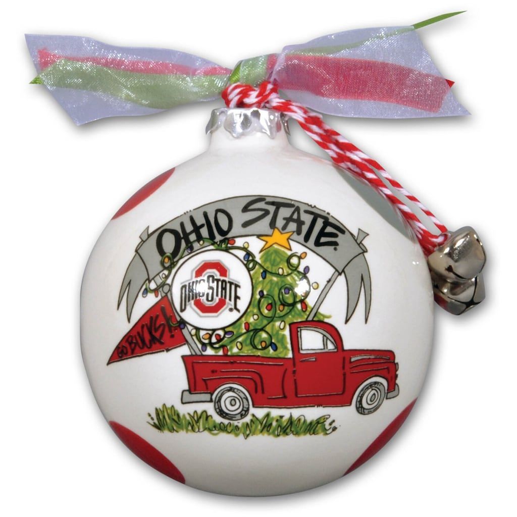 Ohio State Buckeyes Truck Painted Ball Ornament, OSU Team #ohiostatebuckeyes Ohio State Buckeyes Truck Painted Ball Ornament, OSU Team #ohiostatebuckeyes