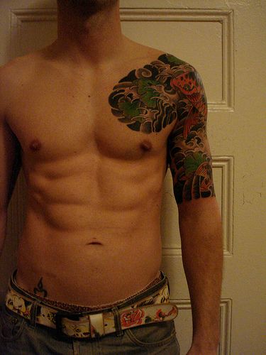 Japanese Traditional 3 4 Sleeves And Chest Panels By J Ranno Of Red Thorn Tattoos In Baltimore Traditional Japanese Tattoos Japanese Tattoo Traditional Sleeve