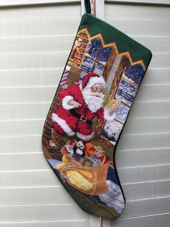 Vintage Needlepoint Christmas Stockings Personalized