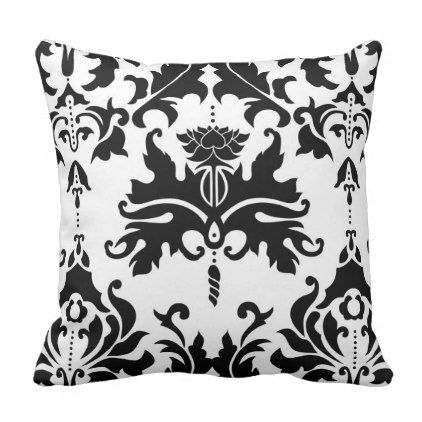 Black n White Damask Throw Pillow Black n White Damask Throw Pillow