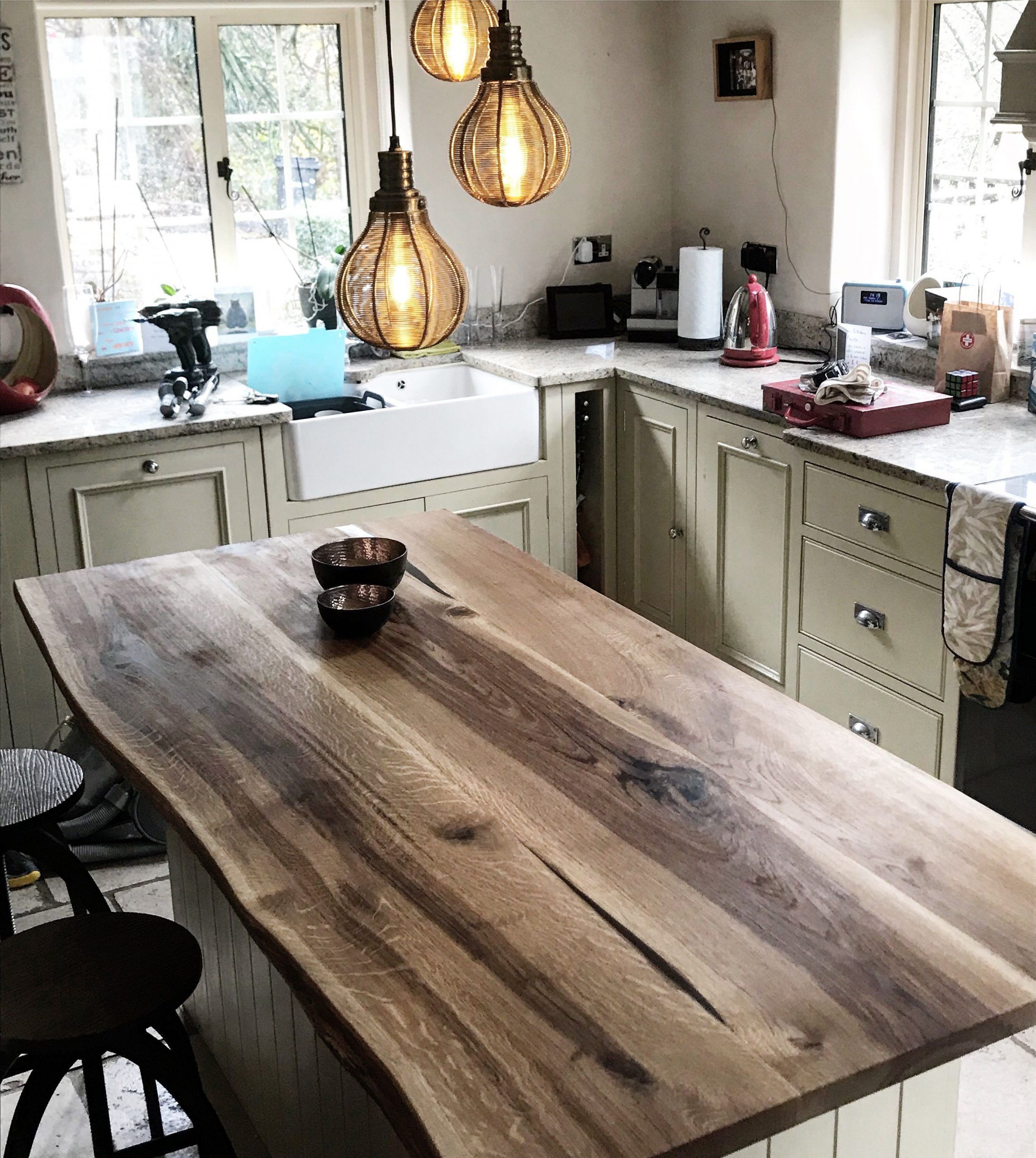 Live Edge Kitchen Island from Earthy Timber, England “Our live edge