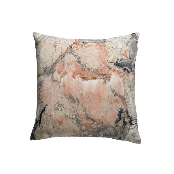 Rule of Three Topo Marbled Pillow in Gold Marble Throw Pillow ($20) ❤ liked