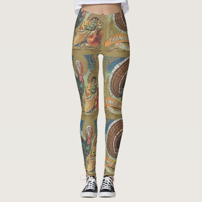 Vintage Thanksgiving Turkey Leggings #thanksgiving #turkey #vintage #tan #gold #Leggings - Do you ha...