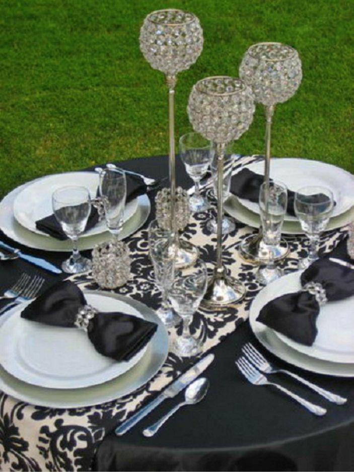 picture White And Silver Wedding Table Decor wedding table decoration in black and