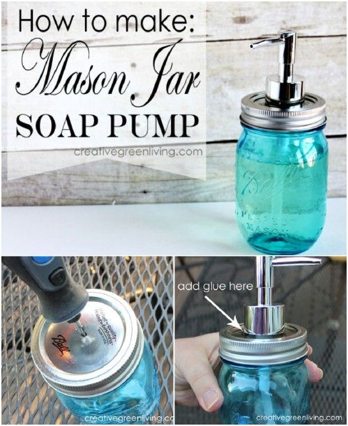 40 Bathroom Hacks, Projects and Tips to Make it Clean, Organized and Stylish {DIYnCrafts Exclusive} Toilet Cleaning Hacks, Diy Home Cleaning, House Cleaning Tips, Diy Cleaning Products, Mason Jar Crafts Diy, Mason Jar Gifts, Mason Jars, Gift Jar, Mason Jar Soap Pump