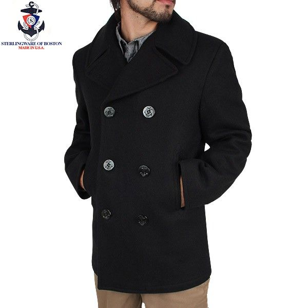 Sterlingwear Authentic Peacoat Navy Stylish Mens Outfits Winter Men Sterlingwear Authentic Peacoat Navy, Sterlingwear Authentic Wool Peacoat