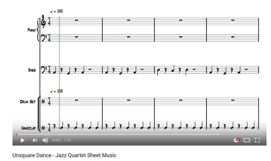 unsquare dance jazz quartet sheet music musique pinterest jazz quartet sheet music
