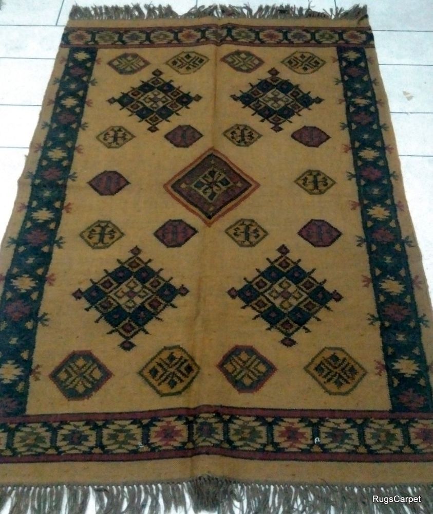 Details About Large Kilim Rug Indian Hand Knotted Hexagon